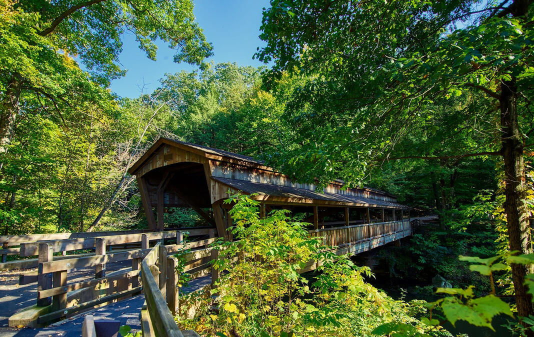 Untitled A covered bridge in Northeast Ohio in the Spring.